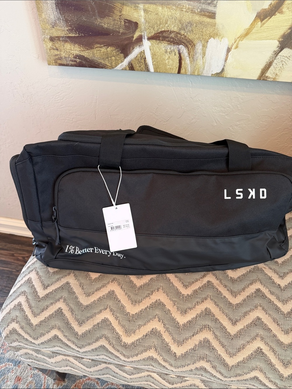 LSKD Black Men’s Duffel Bag — Everyday Travel & Gym Companion